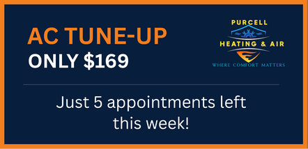 $169 AC tune-up special by Purcell Heating and Air Ltd in Calgary, only 5 appointments left