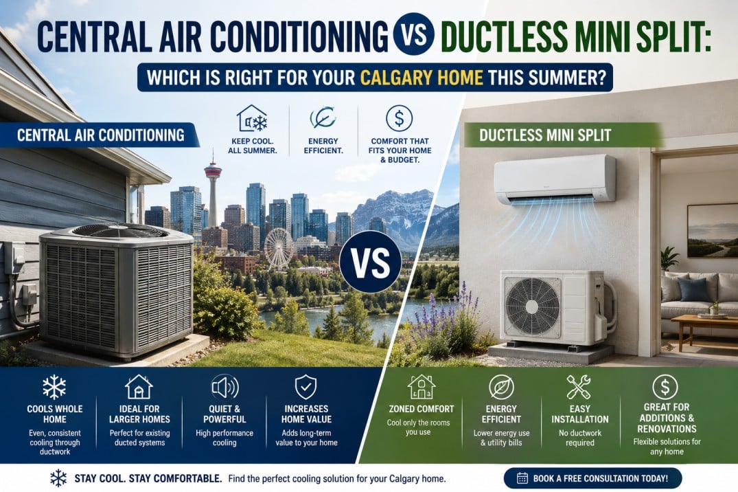 Central Air Conditioning vs Ductless Mini Split: Which Is Right for Your Calgary Home This Summer?