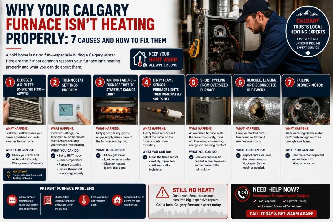 Why Your Calgary Furnace Isn't Heating Properly: 7 Causes and How to Fix Them