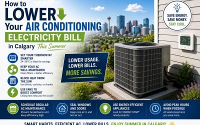 Air conditioning energy-saving tips to lower electricity bills in Calgary this summer.