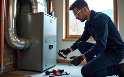 HVAC technician evaluating furnace Calgary home local expert guide Purcell Heating and Air Ltd